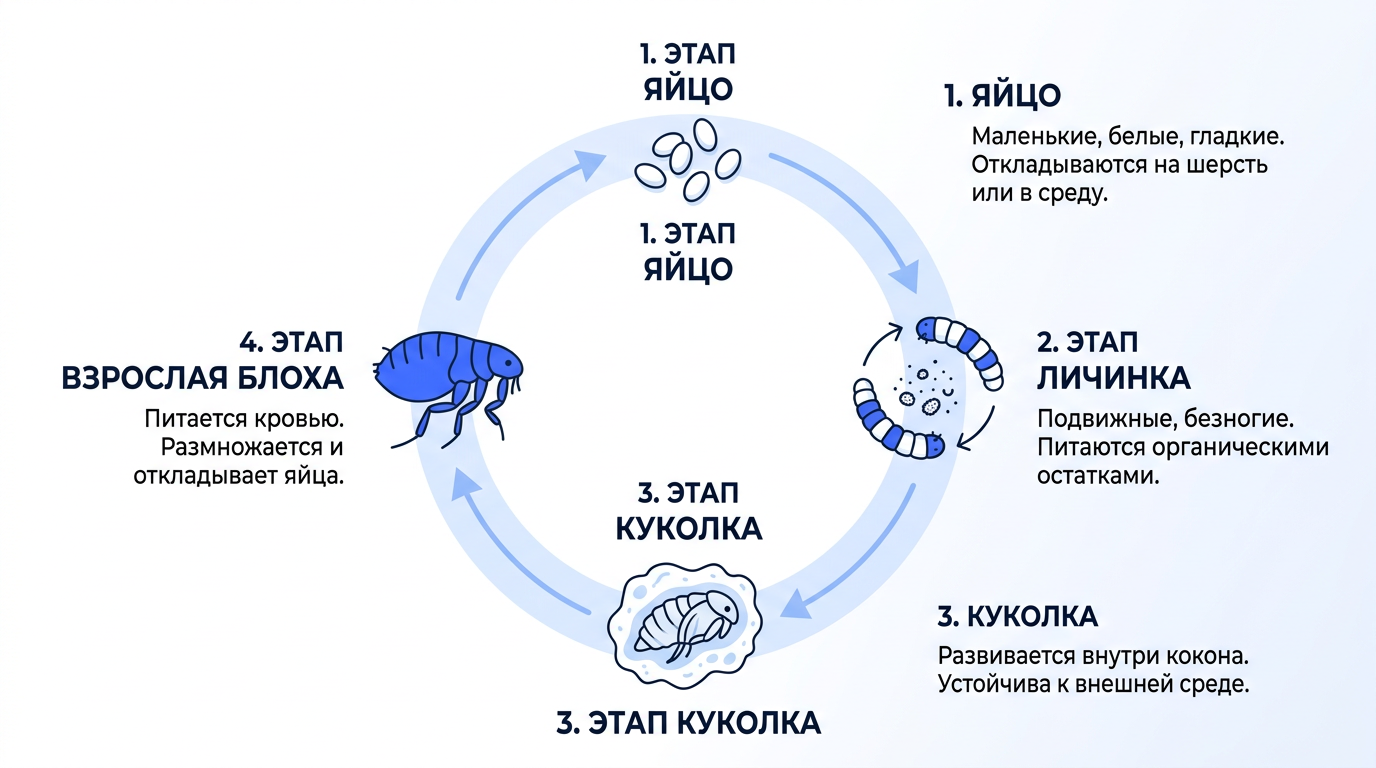 Жизненный цикл блохи в квартире